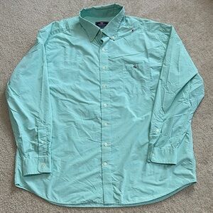 Vineyard Vines Light Green and White Gingham Casual Button-Down Shirt